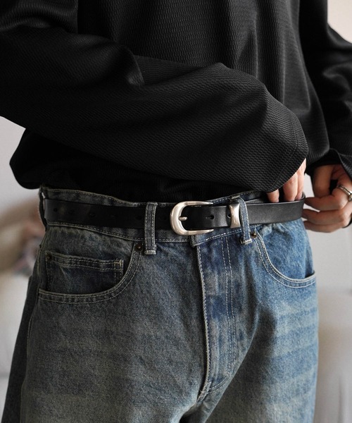 WYM LIDNM(ウィム バイ リドム)の「LEATHER WESTERN BELT(ベルト・メンズ・ブラック・M/L)」の2枚目の写真