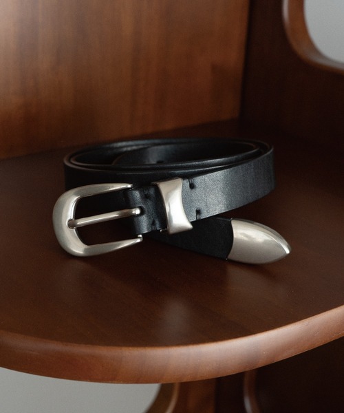WYM LIDNM(ウィム バイ リドム)の「LEATHER WESTERN BELT(ベルト・メンズ・ブラック・M/L)」の4枚目の写真