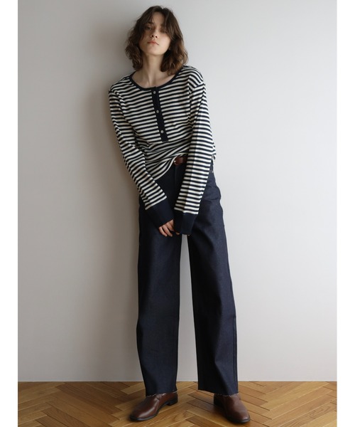 KALENO(カレノ)の「indigo high waist denim(デニムパンツ・レディース・インディゴブルー・MEDIUM/SMALL)」の4枚目の写真