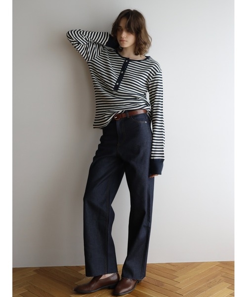 KALENO(カレノ)の「indigo high waist denim(デニムパンツ・レディース・インディゴブルー・MEDIUM/SMALL)」の3枚目の写真