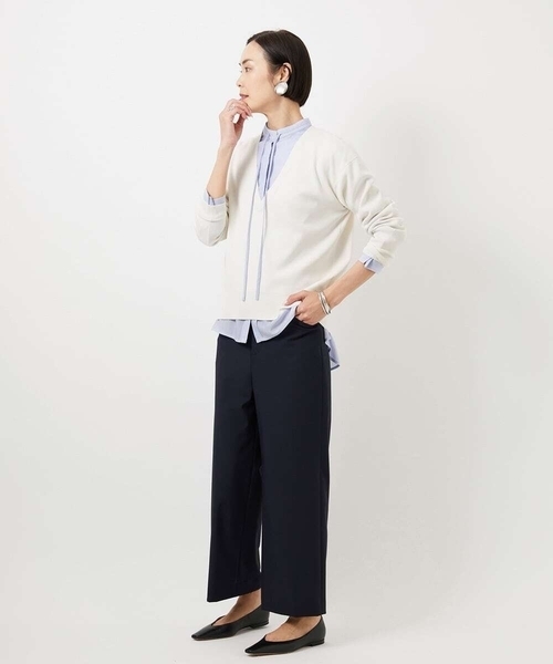 MICHEL KLEIN(ミッシェル・クラン)の「Vネックニットプルオーバー(ニット/セーター・レディース・サンドベージュ/ブルー・38)」の7枚目の写真