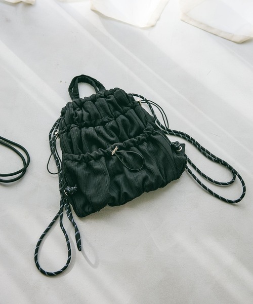 niko and...（ニコアンド）の「オリジナルドロストナップサック（バックパック/リュック・レディース・その他1/その他2/ブルー/ブラック/アイボリー・0）」の2枚目の写真