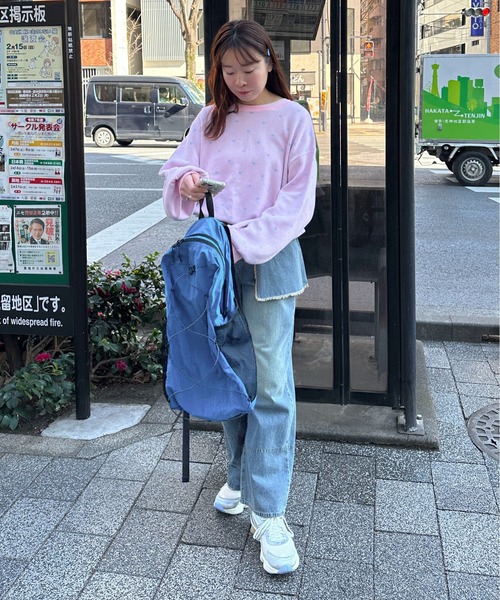 PILIT(ピリット)の「2way ドットジャガードカーディガン(カーディガン/ボレロ・レディース・ネイビー/杢グレー/ピンク/イエロー・MEDIUM)」の6枚目の写真