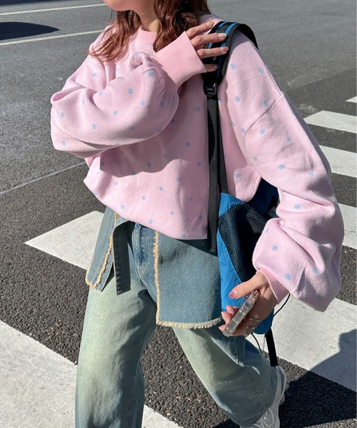 PILIT(ピリット)の「2way ドットジャガードカーディガン(カーディガン/ボレロ・レディース・ネイビー/杢グレー/ピンク/イエロー・MEDIUM)」の22枚目の写真