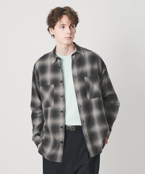 5525Gallery(ゴーゴーニーゴーギャラリー)の「【別注】 <5525gallery>オンブレ チェック シャツ(シャツ/ブラウス・メンズ・ダークブラウン/ブラック・M/L)」の2枚目の写真