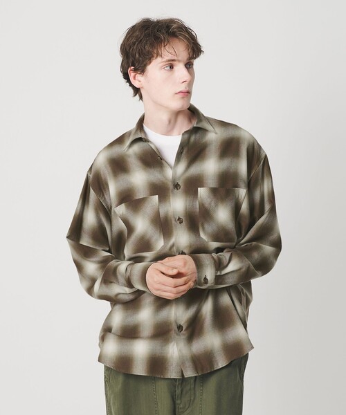 5525Gallery(ゴーゴーニーゴーギャラリー)の「【別注】 <5525gallery>オンブレ チェック シャツ(シャツ/ブラウス・メンズ・ダークブラウン/ブラック・M/L)」の3枚目の写真