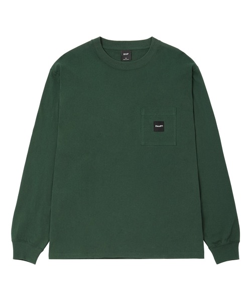 HUF(ハフ)の「BOX LOGO POCKET LS TEE(Tシャツ/カットソー・メンズ・ブラック/ダークグリーン/オレンジ系その他/ホワイト・S/M/L/XL/XXL)」の9枚目の写真