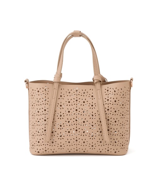 ROPE' PICNIC（ロペピクニック）の「フルーレットパンチングレースミニショルダーバッグ/2WAY（ショルダーバッグ・レディース・オフホワイト/ベージュ系その他/ブラウン・FREE）」の6枚目の写真