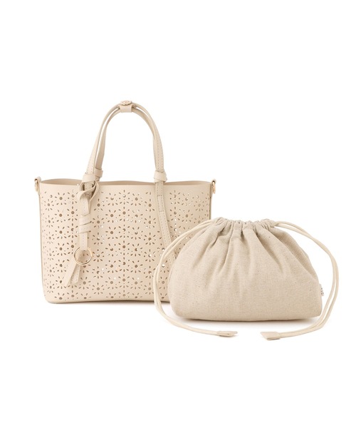 ROPE' PICNIC（ロペピクニック）の「フルーレットパンチングレースミニショルダーバッグ/2WAY（ショルダーバッグ・レディース・オフホワイト/ベージュ系その他/ブラウン・FREE）」の18枚目の写真