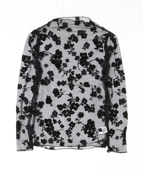 Per sist ence（パーシエンス）の「フラワープリントシアーハイネックカットソー（Tシャツ/カットソー・レディース・アイボリー/ブラック/グレー・ONE SIZE）」の8枚目の写真