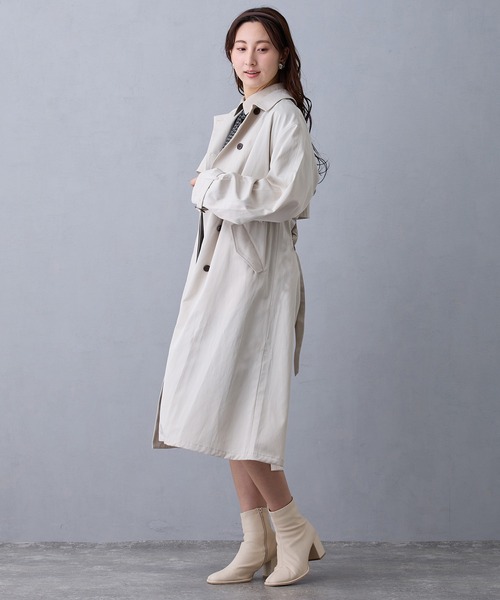 NICOLE CLUB(ニコル クラブ)の「トレンチコート(トレンチコート・レディース・ネイビー/オフホワイト/サックスブルー・MEDIUM)」の5枚目の写真