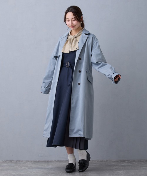 NICOLE CLUB(ニコル クラブ)の「トレンチコート(トレンチコート・レディース・ネイビー/オフホワイト/サックスブルー・MEDIUM)」の13枚目の写真
