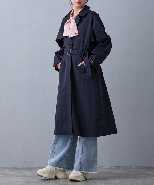 NICOLE CLUB(ニコル クラブ)の「トレンチコート(トレンチコート・レディース・ネイビー/オフホワイト/サックスブルー・MEDIUM)」の16枚目の写真