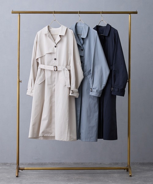 NICOLE CLUB(ニコル クラブ)の「トレンチコート(トレンチコート・レディース・ネイビー/オフホワイト/サックスブルー・MEDIUM)」の18枚目の写真