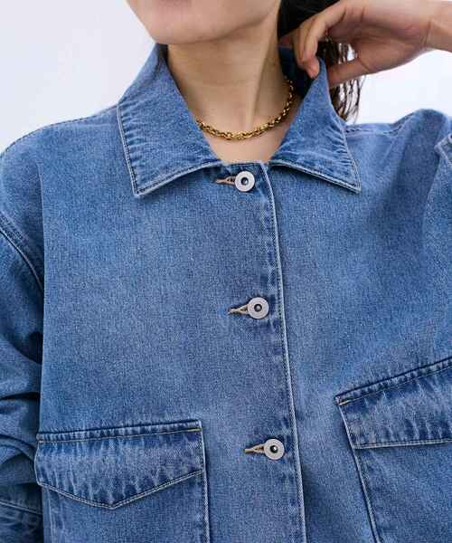 le.coeur blanc（ルクールブラン）の「異素材エリデニムジャケット（デニムジャケット・レディース・サックスブルー/ブルー・38）」の16枚目の写真