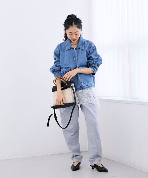 le.coeur blanc（ルクールブラン）の「異素材エリデニムジャケット（デニムジャケット・レディース・サックスブルー/ブルー・38）」の18枚目の写真