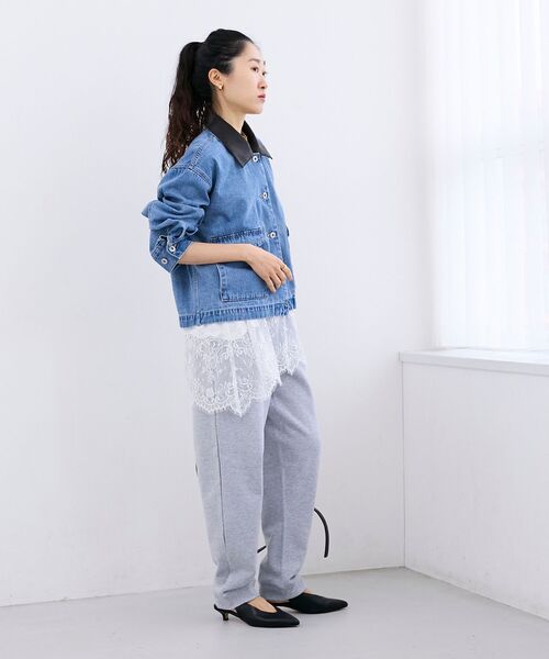 le.coeur blanc（ルクールブラン）の「異素材エリデニムジャケット（デニムジャケット・レディース・サックスブルー/ブルー・38）」の21枚目の写真