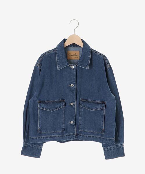 le.coeur blanc（ルクールブラン）の「異素材エリデニムジャケット（デニムジャケット・レディース・サックスブルー/ブルー・38）」の4枚目の写真
