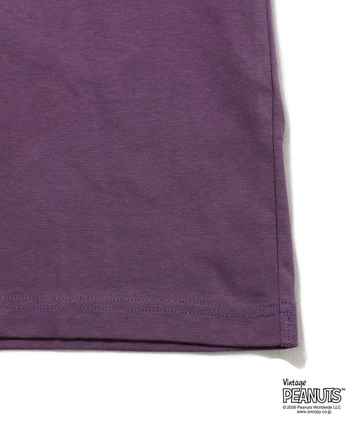 FRUIT OF THE LOOM(フルーツオブザルーム)の「FTL x PEANUTS 19/-スラブ天竺2 / ピーナッツ コラボ 半袖Tシャツ / SUPER STAR SNOOPY(Tシャツ/カットソー・メンズ・ピンク/パープル・S/M/L)」の8枚目の写真