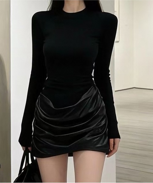 AsheKsha(アシクシャ)の「ボディコンドレス(ドレス・レディース・モカ/ボルドー/ブラック・M)」の18枚目の写真
