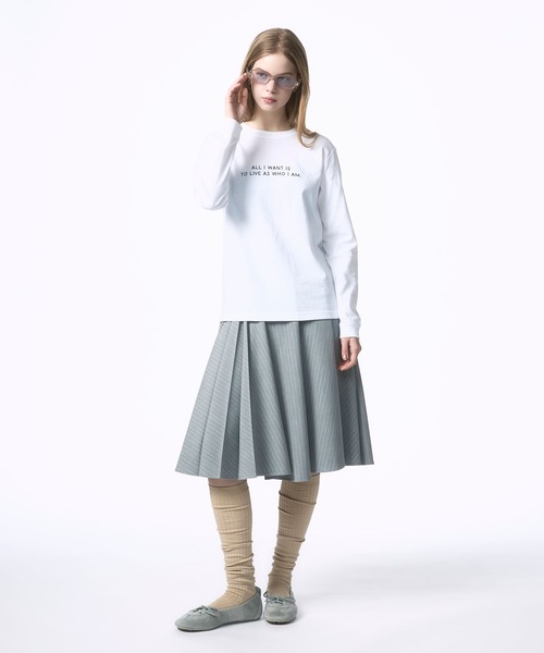 Nora Lily elle(ノラリリーエル)の「【Nora Lily】「elle」"All i want is to live as who i am." L/S Tee(Tシャツ/カットソー・レディース・ホワイト/ブラック・SMALL)」の3枚目の写真