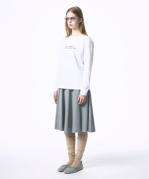 Nora Lily elle(ノラリリーエル)の「【Nora Lily】「elle」"All i want is to live as who i am." L/S Tee(Tシャツ/カットソー・レディース・ホワイト/ブラック・SMALL)」の5枚目の写真