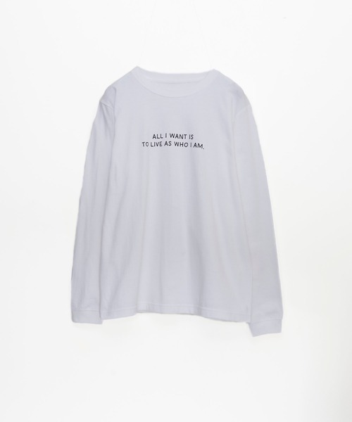Nora Lily elle(ノラリリーエル)の「【Nora Lily】「elle」"All i want is to live as who i am." L/S Tee(Tシャツ/カットソー・レディース・ホワイト/ブラック・SMALL)」の8枚目の写真