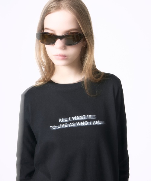 Nora Lily elle(ノラリリーエル)の「【Nora Lily】「elle」"All i want is to live as who i am." L/S Tee(Tシャツ/カットソー・レディース・ホワイト/ブラック・SMALL)」の11枚目の写真
