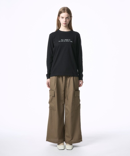 Nora Lily elle(ノラリリーエル)の「【Nora Lily】「elle」"All i want is to live as who i am." L/S Tee(Tシャツ/カットソー・レディース・ホワイト/ブラック・SMALL)」の12枚目の写真