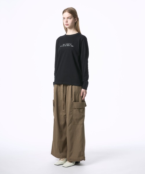 Nora Lily elle(ノラリリーエル)の「【Nora Lily】「elle」"All i want is to live as who i am." L/S Tee(Tシャツ/カットソー・レディース・ホワイト/ブラック・SMALL)」の13枚目の写真