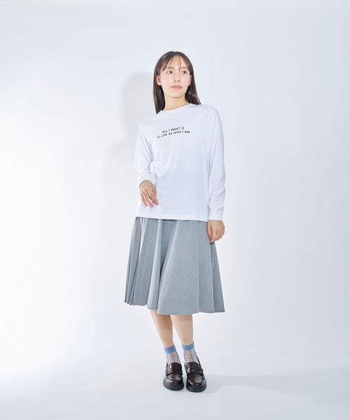 Nora Lily elle(ノラリリーエル)の「【Nora Lily】「elle」"All i want is to live as who i am." L/S Tee(Tシャツ/カットソー・レディース・ホワイト/ブラック・SMALL)」の21枚目の写真