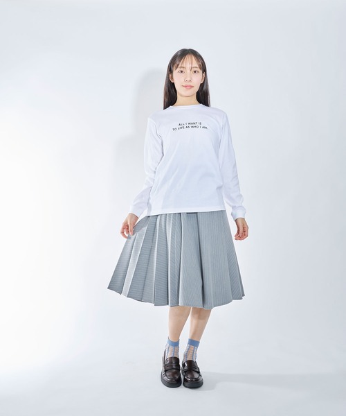 Nora Lily elle(ノラリリーエル)の「【Nora Lily】「elle」"All i want is to live as who i am." L/S Tee(Tシャツ/カットソー・レディース・ホワイト/ブラック・SMALL)」の20枚目の写真