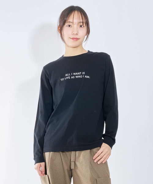Nora Lily elle(ノラリリーエル)の「【Nora Lily】「elle」"All i want is to live as who i am." L/S Tee(Tシャツ/カットソー・レディース・ホワイト/ブラック・SMALL)」の19枚目の写真