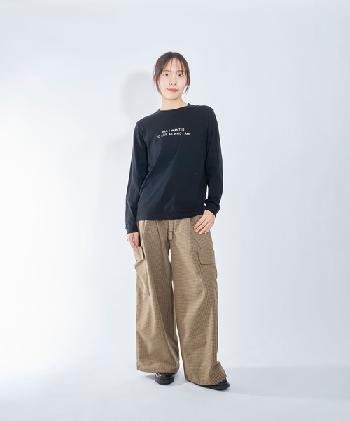 Nora Lily elle(ノラリリーエル)の「【Nora Lily】「elle」"All i want is to live as who i am." L/S Tee(Tシャツ/カットソー・レディース・ホワイト/ブラック・SMALL)」の18枚目の写真