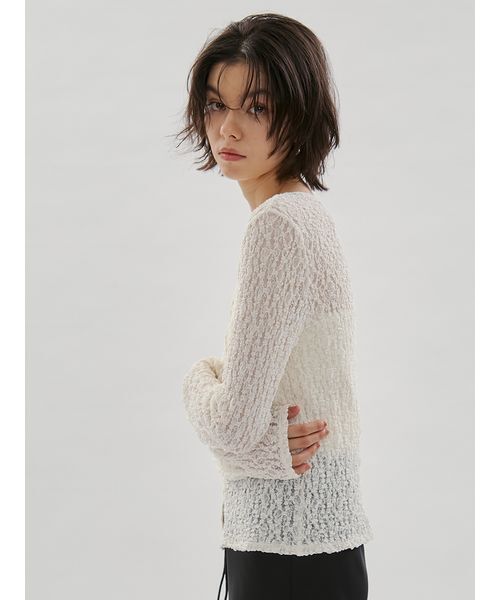 emmi(エミ)の「2wayストレッチレースカットソー(Tシャツ/カットソー・レディース・オフホワイト/オレンジ/ライム/ブラック・F)」の18枚目の写真
