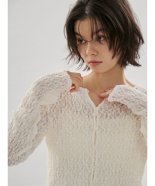emmi(エミ)の「2wayストレッチレースカットソー(Tシャツ/カットソー・レディース・オフホワイト/オレンジ/ライム/ブラック・F)」の19枚目の写真