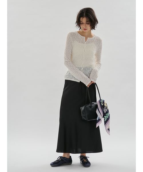 emmi(エミ)の「2wayストレッチレースカットソー(Tシャツ/カットソー・レディース・オフホワイト/オレンジ/ライム/ブラック・F)」の6枚目の写真