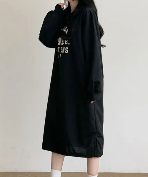SallyLunn(サリーラン)の「ボリュームスリーブロゴスウェットワンピース(ワンピース・レディース・ライトグレー/ブラック・LARGE/MEDIUM)」の7枚目の写真
