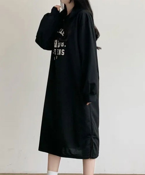 SallyLunn(サリーラン)の「ボリュームスリーブロゴスウェットワンピース(ワンピース・レディース・ライトグレー/ブラック・LARGE/MEDIUM)」の6枚目の写真