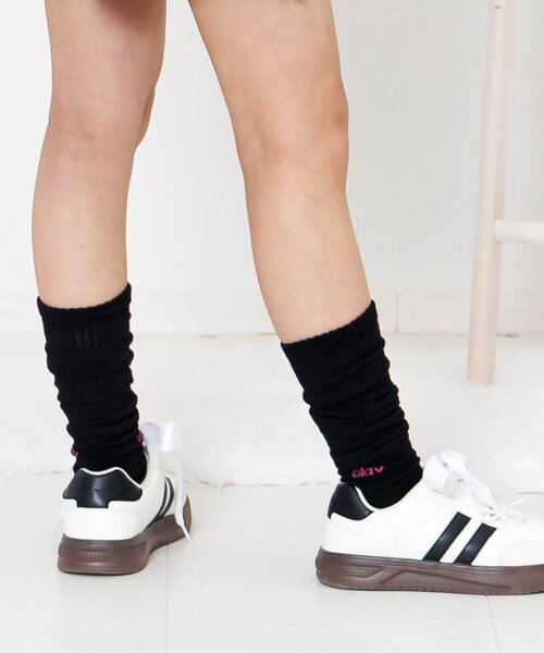 algy(アルジー)の「2WAYハイソックス(ソックス/靴下・キッズ・ラベンダー/ブラック・21/24)」の2枚目の写真