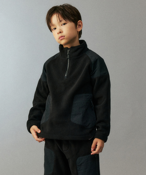 MUSINSA STANDARD KIDS（ムシンサスタンダードキッズ）の「[シティレジャー] ポーラフリースハーフジッププルオーバー [ブラック]（その他トップス・レディース・その他・100/150/140/130/120/160）」の11枚目の写真