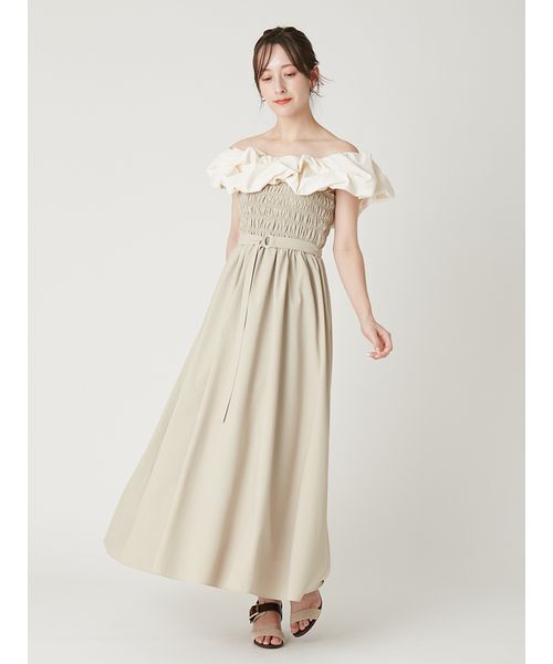 FRAY I.D(フレイアイディー)の「バルーンフリルシャーリングワンピース(ワンピース・レディース・ベージュ/ブラック/ミント・0/1)」の14枚目の写真