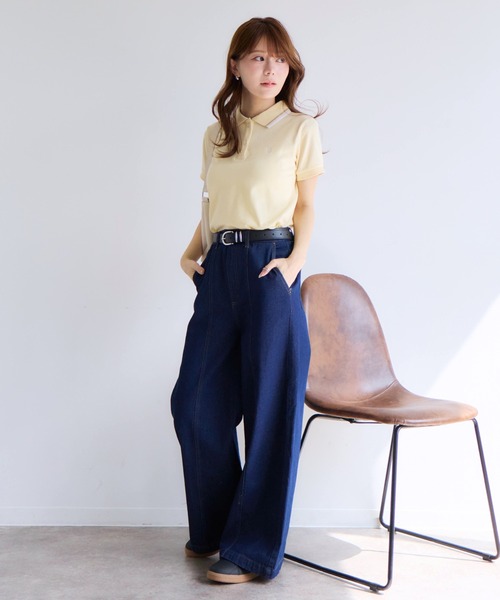 U.S. POLO ASSN.(ユーエスポロアッスン)の「【U.S. POLO ASSN./ユーエスポロアッスン】ワンポイントロゴ刺繍 配色ライン 鹿の子 ポロシャツ(ポロシャツ・レディース・ネイビー/オフホワイト/ピンク/ブラック/イエロー・L/LL/M)」の17枚目の写真