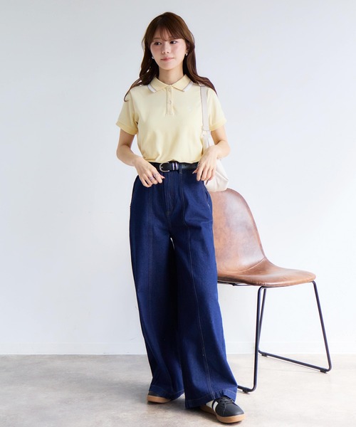 U.S. POLO ASSN.(ユーエスポロアッスン)の「【U.S. POLO ASSN./ユーエスポロアッスン】ワンポイントロゴ刺繍 配色ライン 鹿の子 ポロシャツ(ポロシャツ・レディース・ネイビー/オフホワイト/ピンク/ブラック/イエロー・L/LL/M)」の18枚目の写真