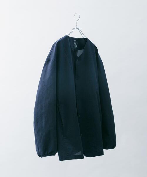 EKAL(エカル)の「『吸水速乾/通気性/軽量』DOT AIR NO COLLOR CARDIGAN(カーディガン/ボレロ・メンズ・ブラック/オレンジ系その他/ネイビー・LARGE/MEDIUM)」の4枚目の写真