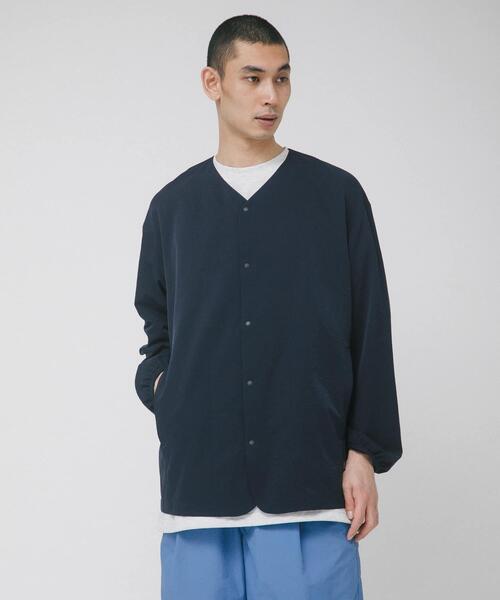 EKAL(エカル)の「『吸水速乾/通気性/軽量』DOT AIR NO COLLOR CARDIGAN(カーディガン/ボレロ・メンズ・ブラック/オレンジ系その他/ネイビー・LARGE/MEDIUM)」の8枚目の写真