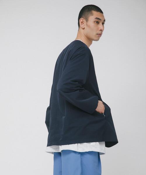 EKAL（エカル）の「DOT AIR NO COLLOR CARDIGAN（カーディガン/ボレロ・メンズ・ブラック/オレンジ系その他/ネイビー・LARGE/MEDIUM）」の4枚目の写真