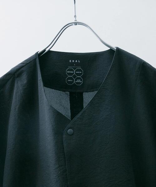 EKAL(エカル)の「『吸水速乾/通気性/軽量』DOT AIR NO COLLOR CARDIGAN(カーディガン/ボレロ・メンズ・ブラック/オレンジ系その他/ネイビー・LARGE/MEDIUM)」の6枚目の写真