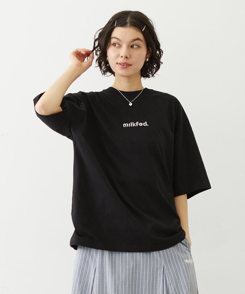 MILKFED.(ミルクフェド)の「CUT OUT LOGO GINGHAM FLOWER WIDE S/S TEE(Tシャツ/カットソー・レディース・ブラック/ライトピンク/オフホワイト・S/M/L)」の17枚目の写真