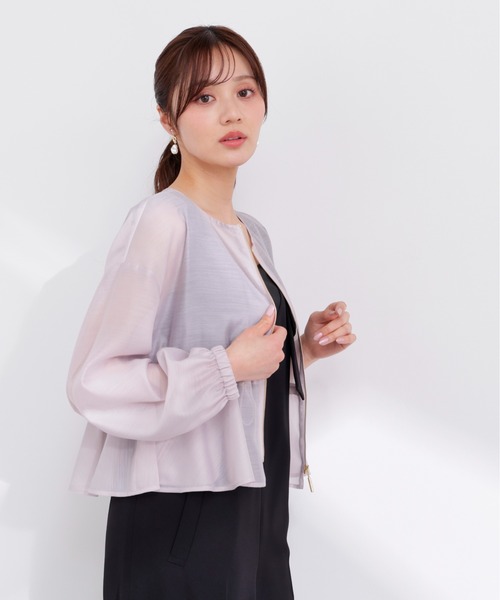 PROPORTION BODY DRESSING(プロポーションボディドレッシング)の「ドロストシアーブルゾン / 1216155401(ブルゾン・レディース・パープル/ホワイト系その他/ブラック・FREE)」の3枚目の写真